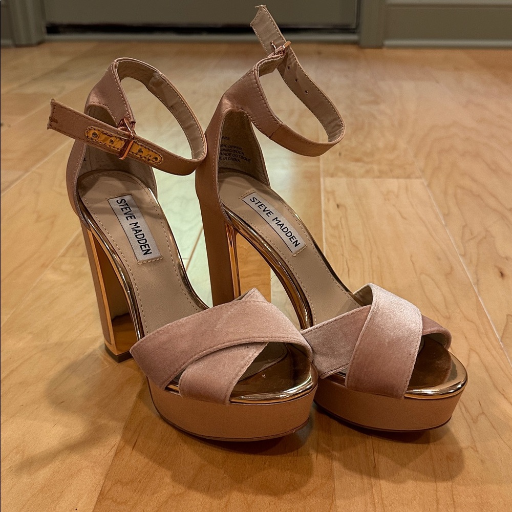 Steve Madden Blush Pink Platforms rose gold